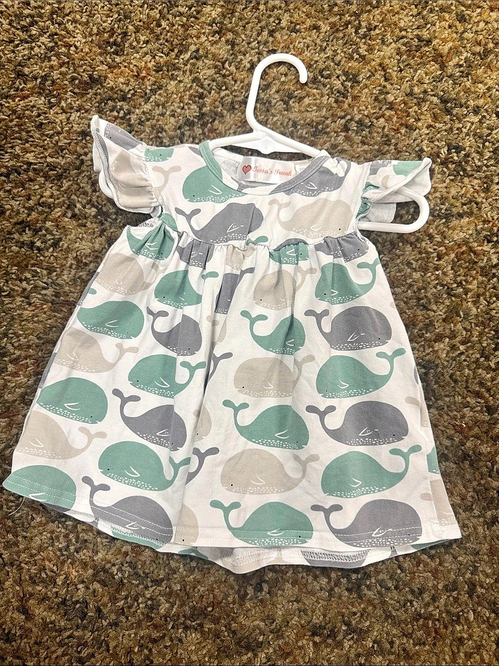 Tesa's Trunk Whale Print Girls' Casual Dress